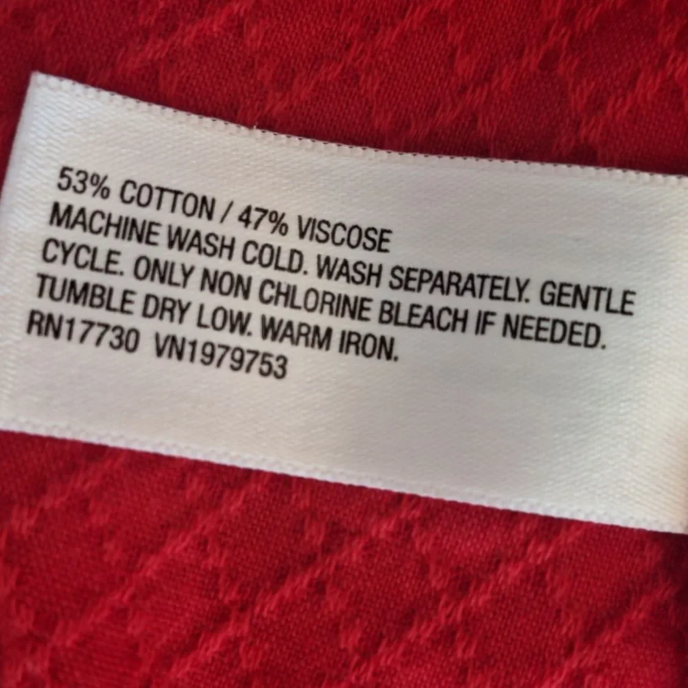 Knox Rose Dress Red Ruffle Dress with Pockets Cottagecore Relaxed Fit size Large